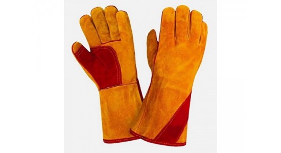 Краги спилковые с подкладкой, разм 12, РУССКИЕ ЛЬВЫ (широкие)